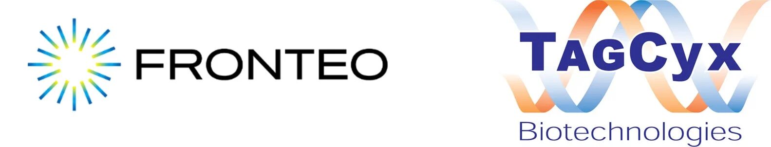 FRONTEOとTAgCyx Biotechnologiesのロゴ