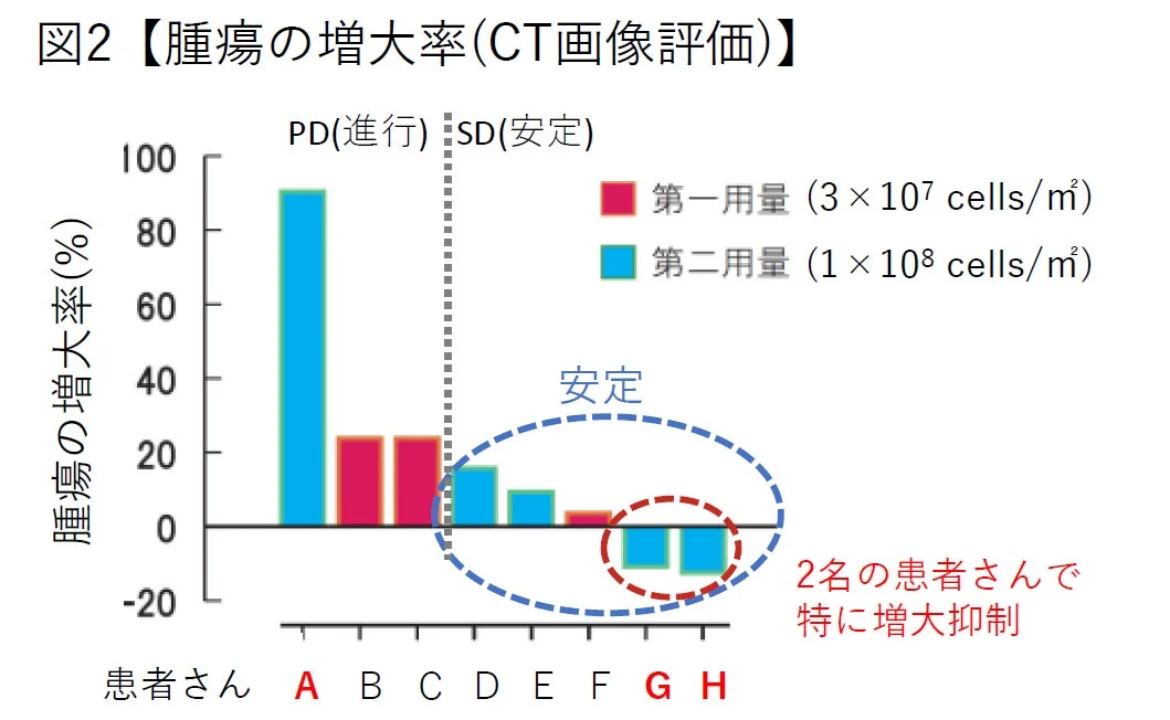 腫瘍の増大率(CT画像評価)