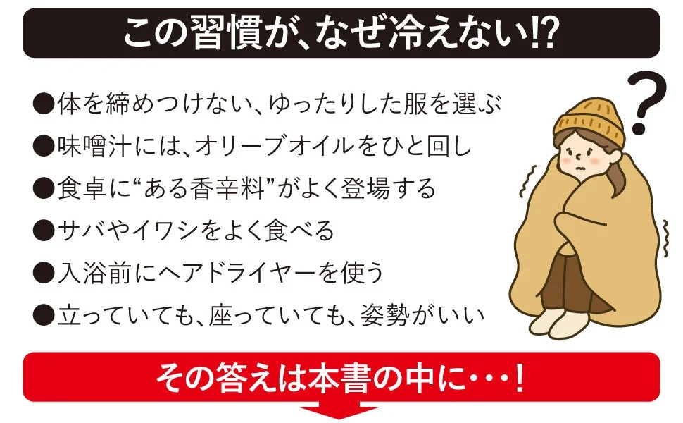 冷え性対策の習慣例のイラスト