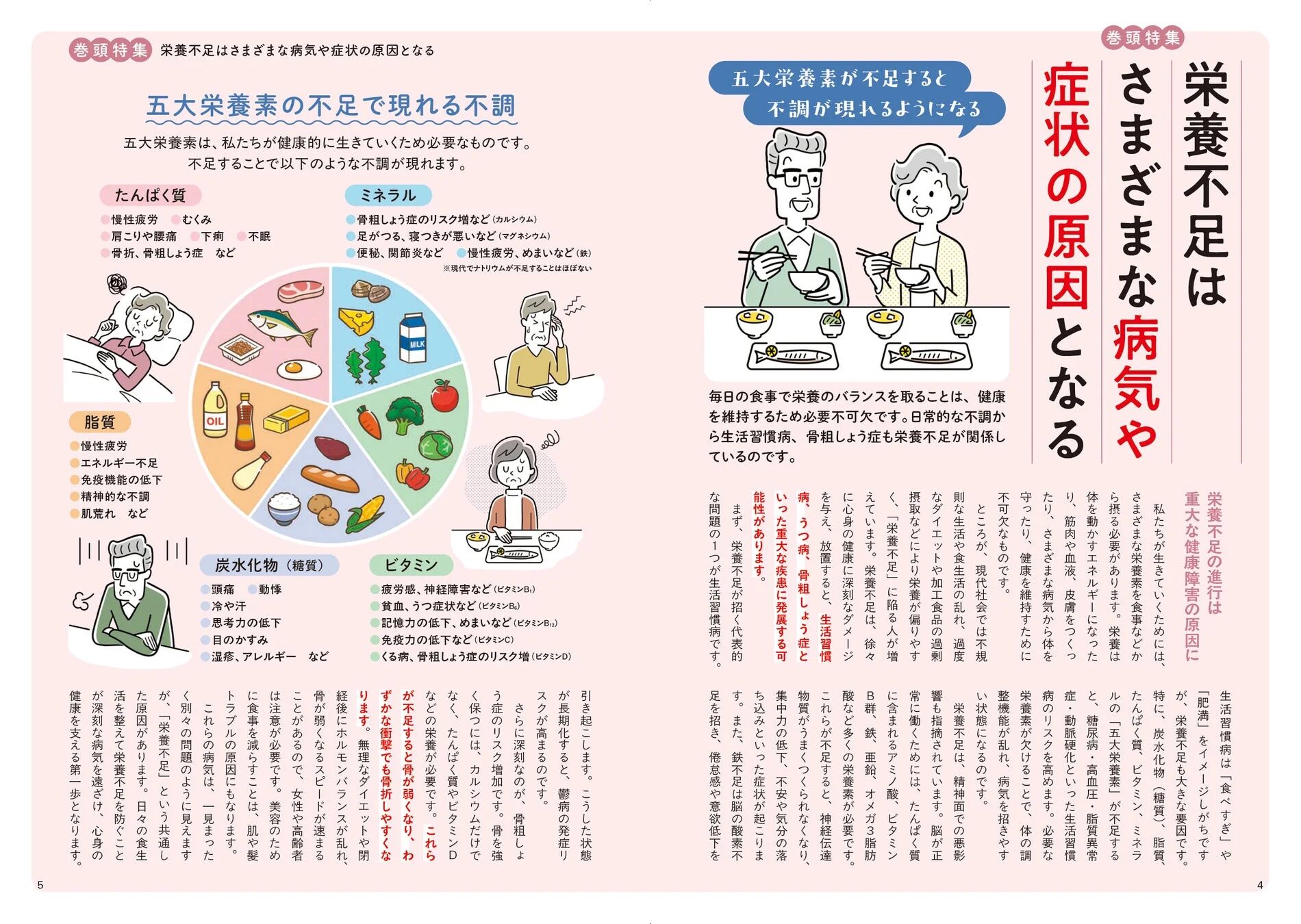 栄養不足はさまざまな病気や症状の原因となる