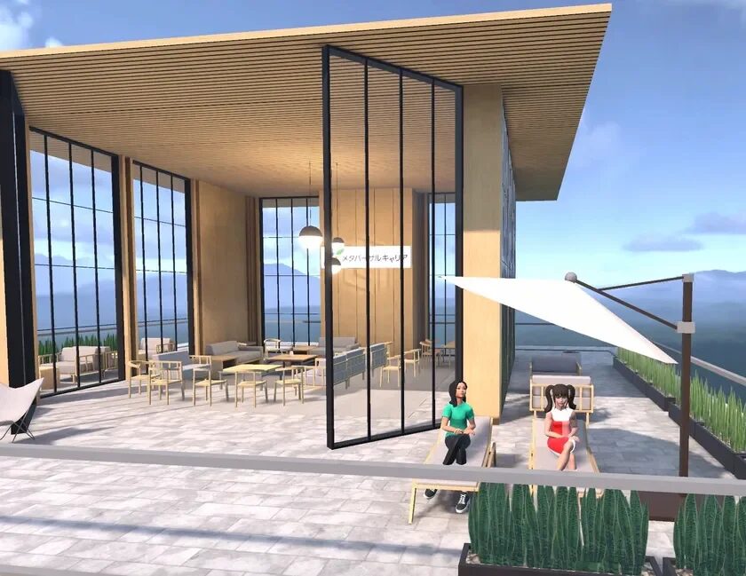 開放的な屋外テラスルームで相談