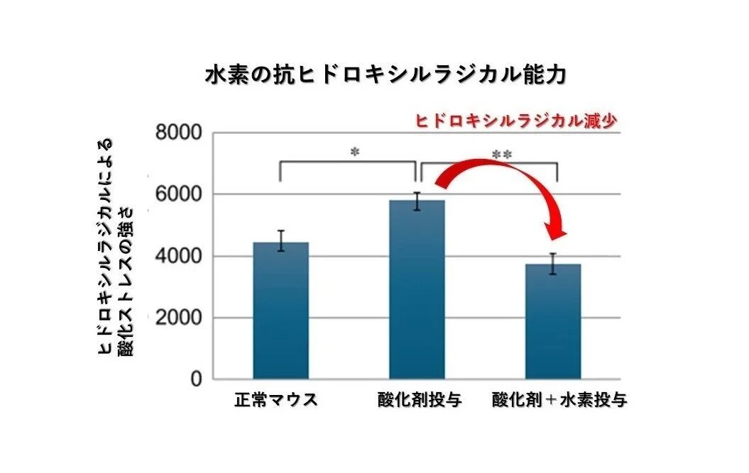 水素の抗ヒドロキシルラジカル能力